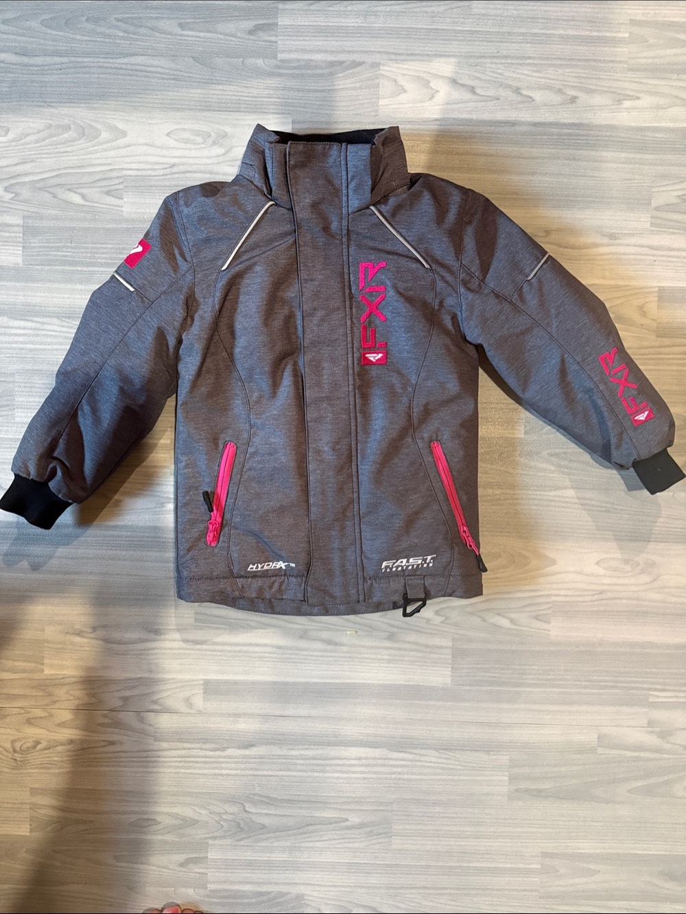 Kids Gray and Pink Winter Jacket by FXR
